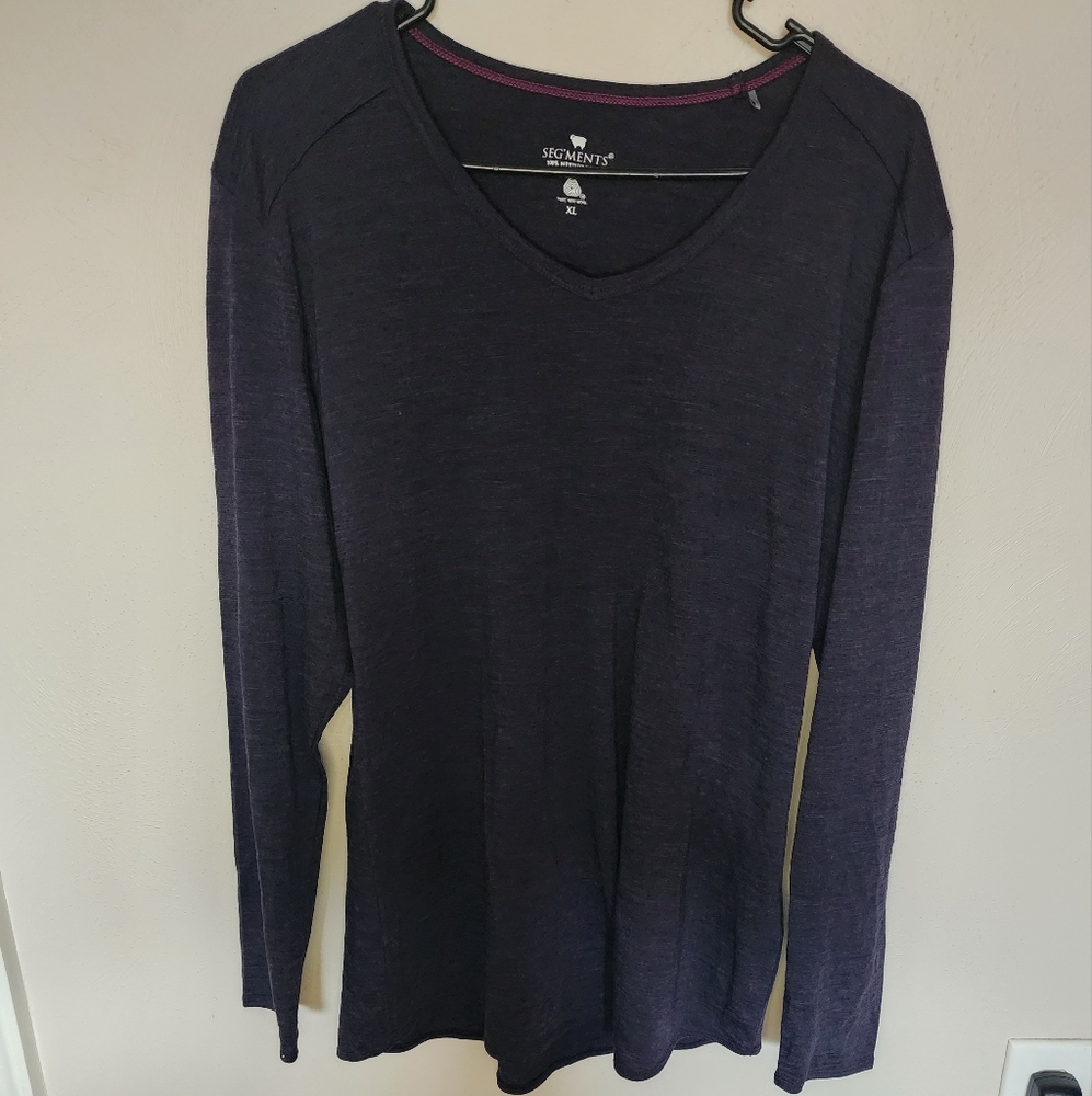 Seg'ments Ladies' Merino Wool Long Sleeve Tee Dark Purple